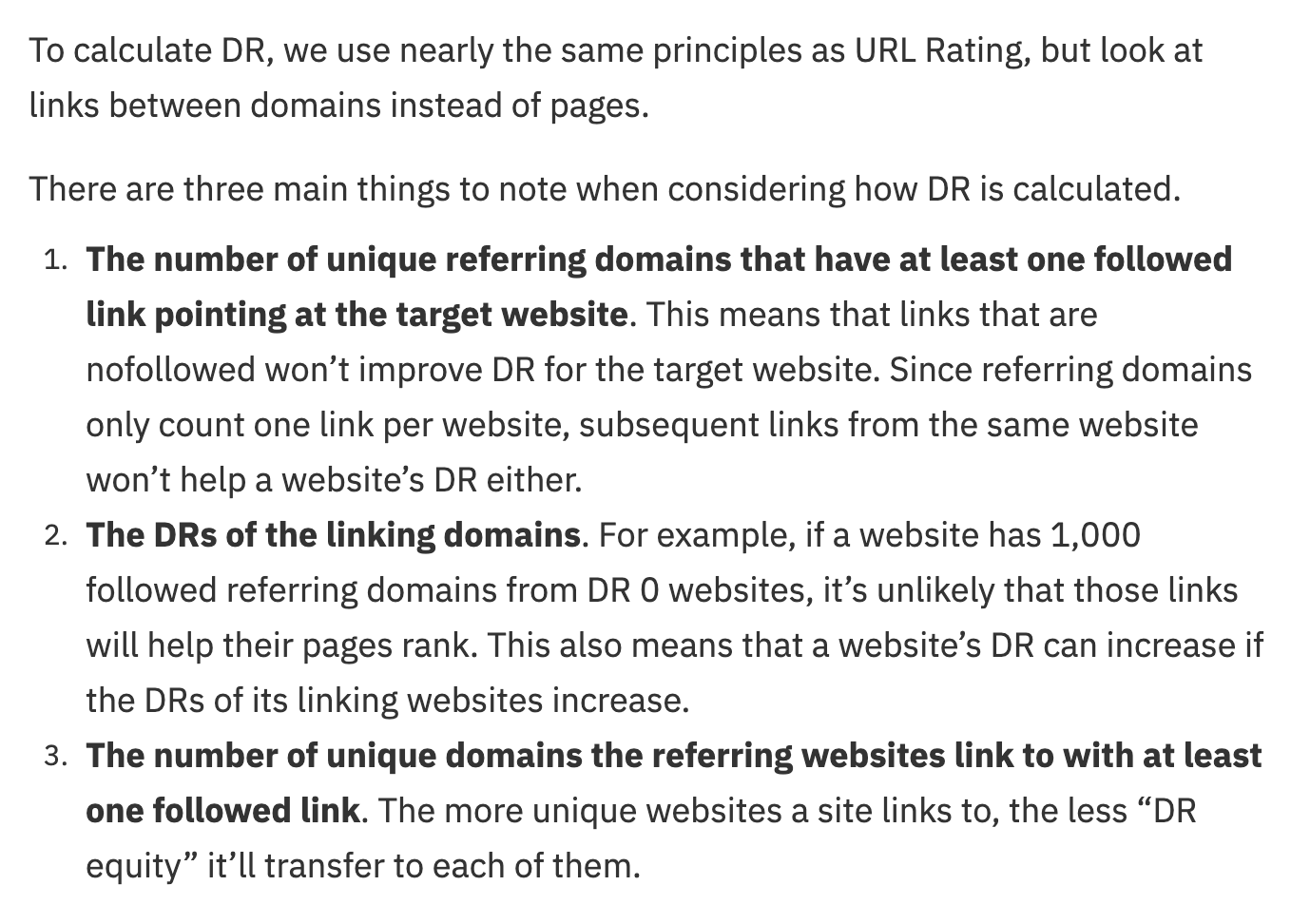 ahrefs domain rating calculation